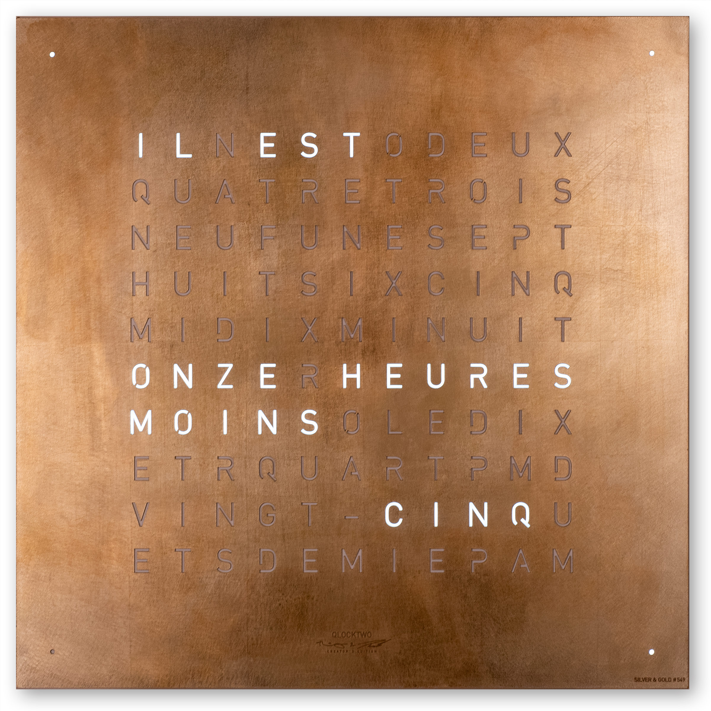 Qlocktwo Classic Creator S Editionsilver Gold Franzosisch 549 Watch Outlet